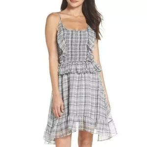NWOT Anthro Lenon Grey Chiffon Dress